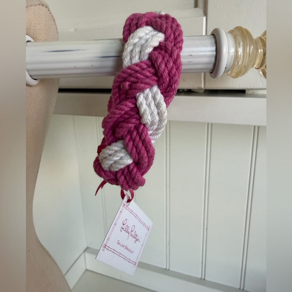 🔥NWT Lilly Pulitzer Pink and White Braided Sailor Bracelet